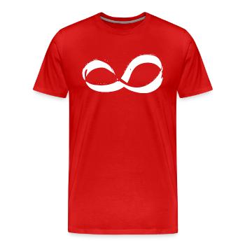 couché huit infinis - T-shirt bio Premium Homme - rouge - Devant - Damien (186cm)
