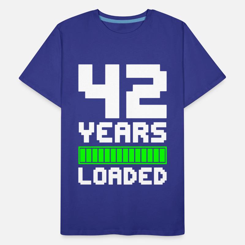 42 ans chargés 42e anniversaire T-shirt bio Premium Homme
