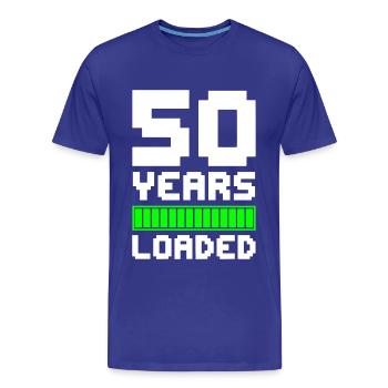 50 Years Loaded 50. Geburtstag - Männer Premium Bio T-Shirt - Königsblau - Vorne - Damien (186cm)