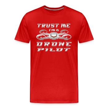 Drone Drones Drone Flight Drone Pilot - T-shirt bio Premium Homme - rouge - Devant - Damien (186cm)