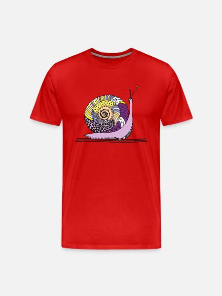 Schnecke - Männer Premium Bio T-Shirt - Rot