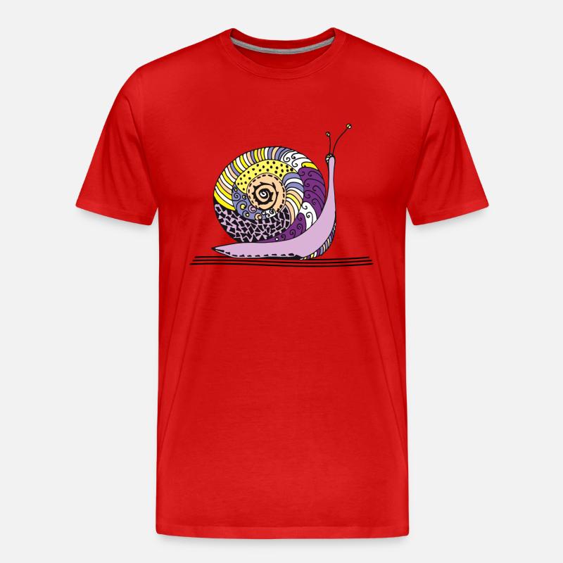 Schnecke - Männer Premium Bio T-Shirt - Rot