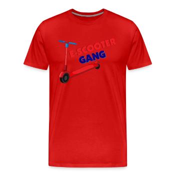 E-Scooter Roller Scooter - T-shirt bio Premium Homme - rouge - Devant - Damien (186cm)