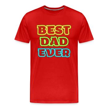 Lettrage coloré du meilleur père de tous les temps - T-shirt bio Premium Homme - rouge - Devant - Damien (186cm)