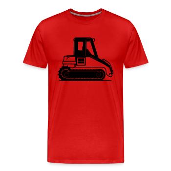 bulldozer - Men's Premium Organic T-Shirt - red - Front - Damien (186cm)
