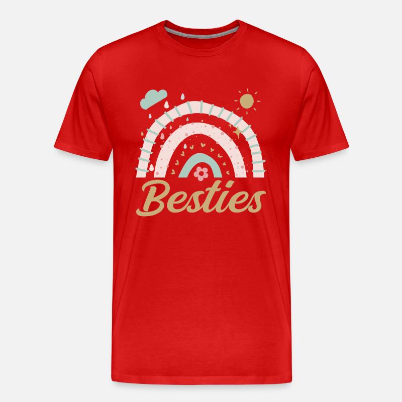 Besties - Männer Premium Bio T-Shirt - Rot