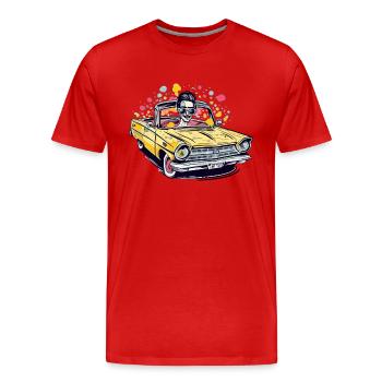 Eric en cabriolet - T-shirt bio Premium Homme - rouge - Devant - Damien (186cm)