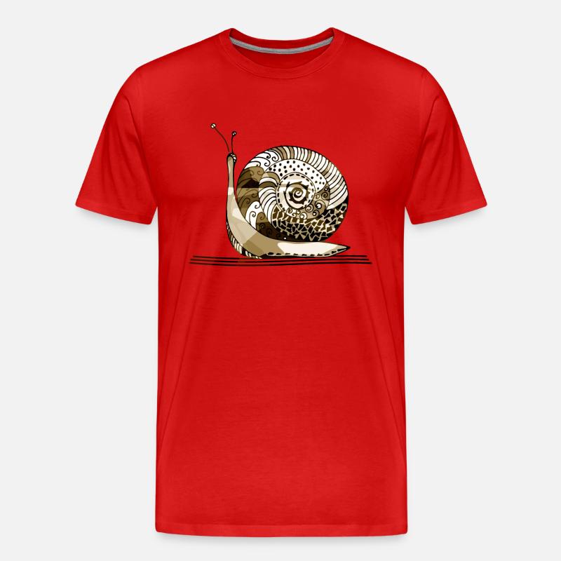 Schnecke - Männer Premium Bio T-Shirt - Rot