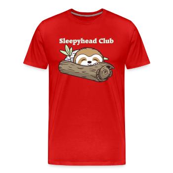 Schlafmütze-Club - Männer Premium Bio T-Shirt - Rot - Vorne - Damien (186cm)