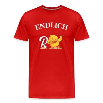 Endlich Rente Humor Ente Geschenk - Männer Premium Bio T-Shirt - Rot - Vorne - Damien (186cm)