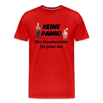 Keine Panik! Der Handwerker ist da! Technik, Azubi - Männer Premium Bio T-Shirt - Rot - Vorne - Damien (186cm)