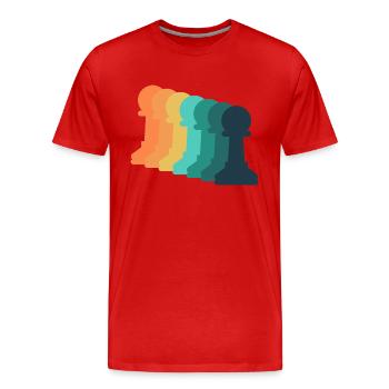 Échecs de jeu Vintage - T-shirt bio Premium Homme - rouge - Devant - Damien (186cm)