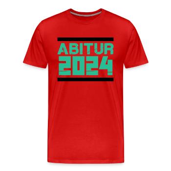 Abitur 2024 - Männer Premium Bio T-Shirt - Rot - Vorne - Damien (186cm)