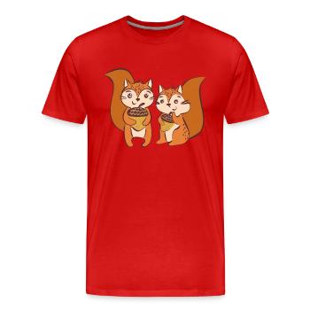 Wildtiere - Männer Premium Bio T-Shirt - Rot - Vorne - Damien (186cm)