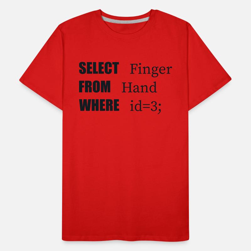 Doigt de sélection à la main, code amusant. Langage des codeurs T-shirt bio Premium Homme
