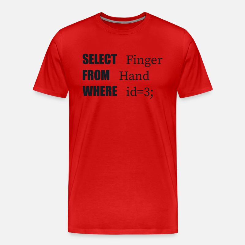 Handauswahl Finger, Lustiger Code. Programmierer-Sprache - Männer Premium Bio T-Shirt - Rot