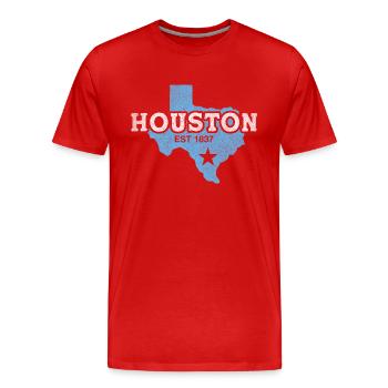 Houston est 1837 design pour les fiers résidents de Houston - T-shirt bio Premium Homme - rouge - Devant - Damien (186cm)