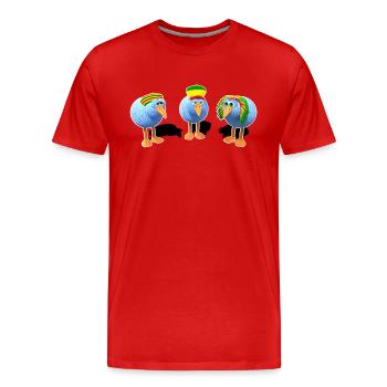 Three little Reggae Birds - Men's Premium Organic T-Shirt - red - Front - Damien (186cm)