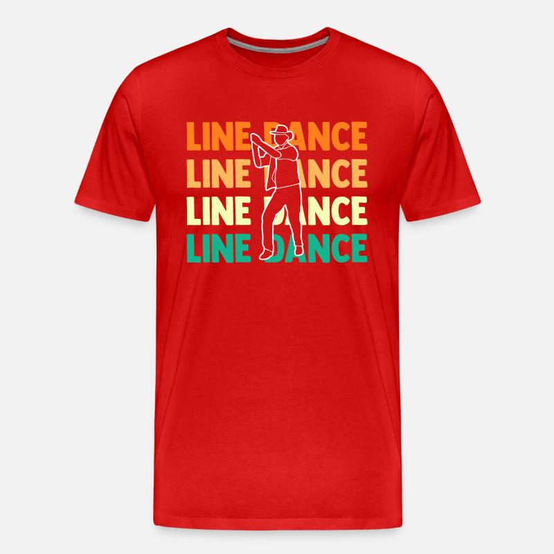 Line Dance Tänzer - Männer Premium Bio T-Shirt - Rot