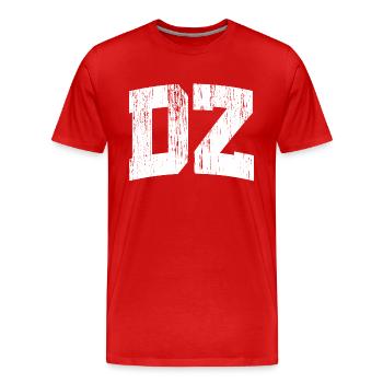 DZ vintage style - T-shirt bio Premium Homme - rouge - Devant - Damien (186cm)