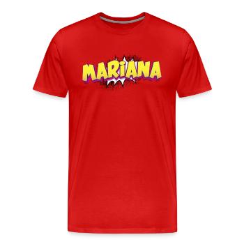 Mariana benutzerdefinierter Name Comic-Stil Pop-Art, - Männer Premium Bio T-Shirt - Rot - Vorne - Damien (186cm)