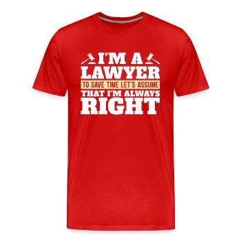Ich bin ein Anwalt Anwaltskanzlei Geschenk Anwalt - Männer Premium Bio T-Shirt - Rot - Vorne - Damien (186cm)