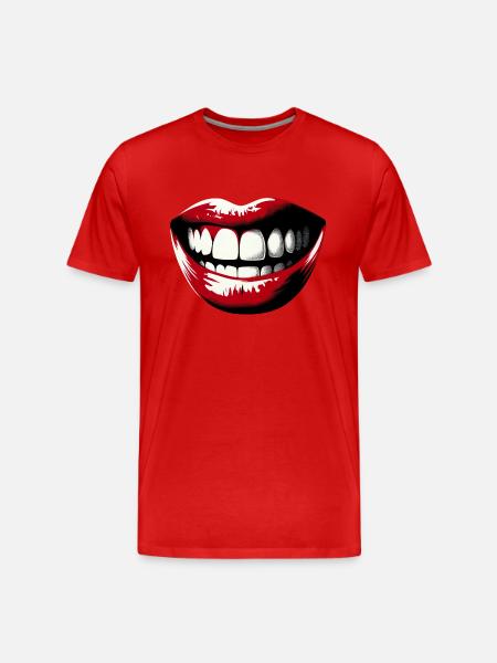 Laughing Lips | Be happy - Men's Premium Organic T-Shirt - red