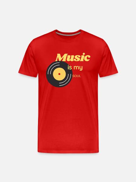 Music is my soul - Men's Premium Organic T-Shirt - red