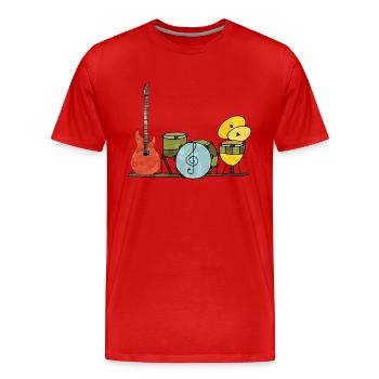 Instruments de musique - T-shirt bio Premium Homme - rouge - Devant - Damien (186cm)