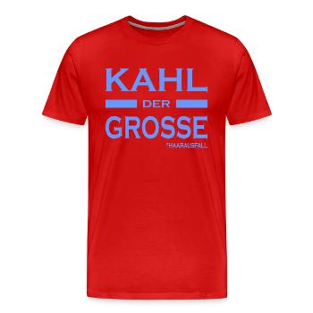 Kahl der Grosse - Haare-Glatze-lustige Sprüche V2 - Männer Premium Bio T-Shirt - Rot - Vorne - Damien (186cm)