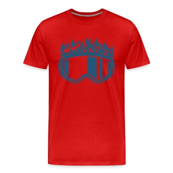 Ski, Skibrille, Apres Ski, Wintersport, Skiurlaub - Männer Premium Bio T-Shirt - Rot - Vorne - Damien (186cm)