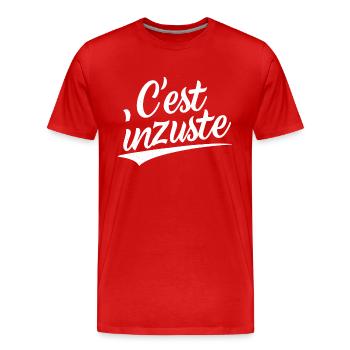 C'est inzuste - T-shirt bio Premium Homme - rouge - Devant - Damien (186cm)