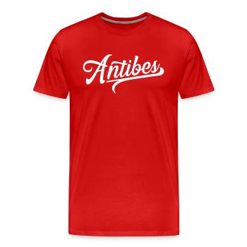 Antibes - T-shirt bio Premium Homme - rouge - Devant - Damien (186cm)