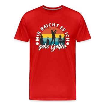 Golf Spielen Golfen lustiges Golfspieler Geschenk - Männer Premium Bio T-Shirt - Rot - Vorne - Damien (186cm)