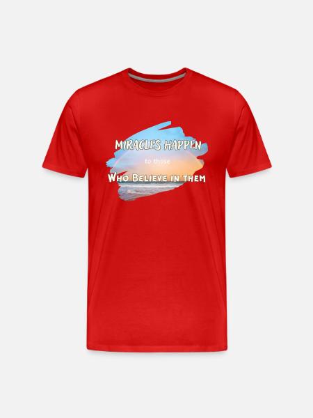 Miracles Happen - Men's Premium Organic T-Shirt - red