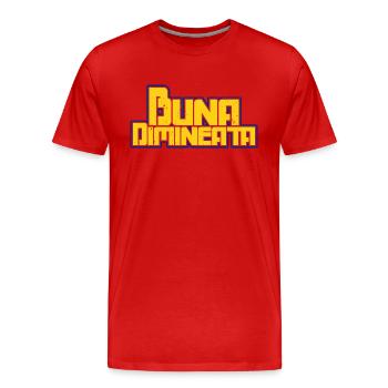 Rumänien Flagge Balkan Urlaub Bucharest - Männer Premium Bio T-Shirt - Rot - Vorne - Damien (186cm)