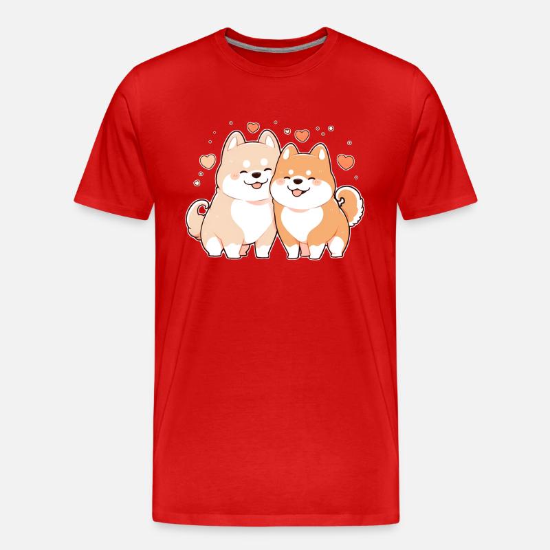 Hunde Liebe - Männer Premium Bio T-Shirt - Rot