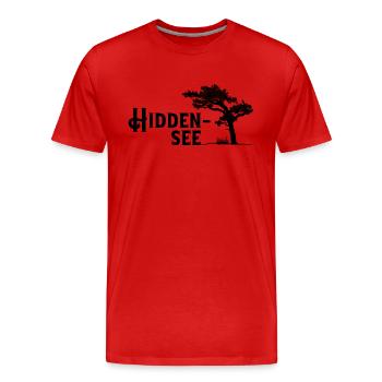 Hiddensee, Perle der Ostsee - Männer Premium Bio T-Shirt - Rot - Vorne - Damien (186cm)