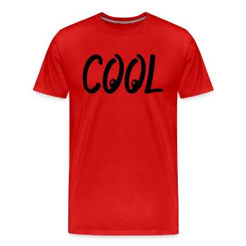 Cool funny - Männer Premium Bio T-Shirt - Rot - Vorne - Damien (186cm)