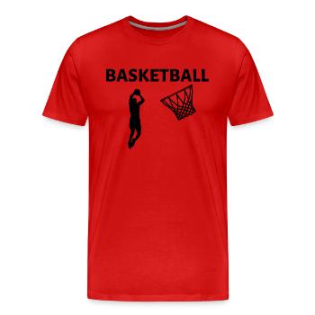 Basketball - Männer Premium Bio T-Shirt - Rot - Vorne - Damien (186cm)