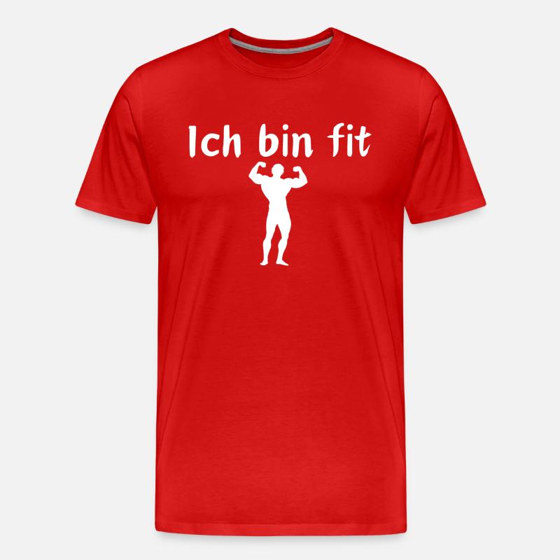 Ich bin fit - Männer Premium Bio T-Shirt - Rot