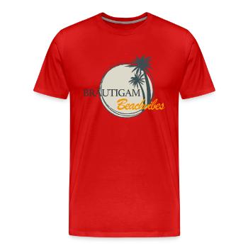 JGA Beachvibes Bräutigam Grau - Männer Premium Bio T-Shirt - Rot - Vorne - Damien (186cm)