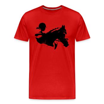 Équitation - T-shirt bio Premium Homme - rouge - Devant - Damien (186cm)