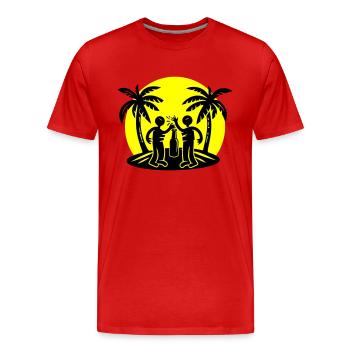 Island Beach Party Drinking - Men's Premium Organic T-Shirt - red - Front - Damien (186cm)