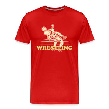 Kämpfer Wrestling Wrestler Suplex Ringertrikot - Männer Premium Bio T-Shirt - Rot - Vorne - Damien (186cm)