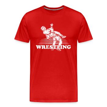 Kämpfer Wrestling Wrestler Suplex Ringertrikot - Männer Premium Bio T-Shirt - Rot - Vorne - Damien (186cm)