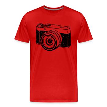 Appareil photo - T-shirt bio Premium Homme - rouge - Devant - Damien (186cm)