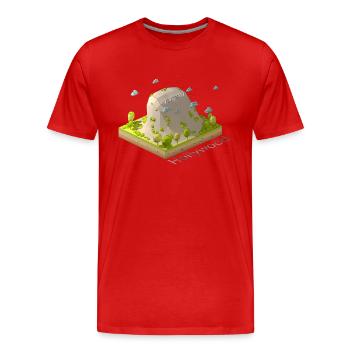 Panneau Hollywood low poly géométrique - T-shirt bio Premium Homme - rouge - Devant - Damien (186cm)
