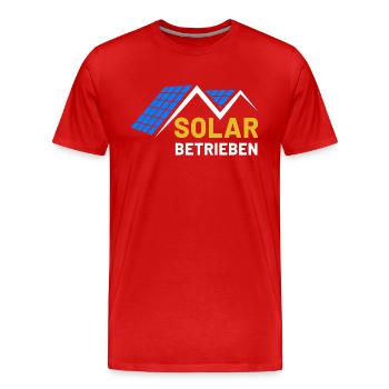 Solar betrieben Photovoltaik Solarenergie Sonne - Männer Premium Bio T-Shirt - Rot - Vorne - Damien (186cm)