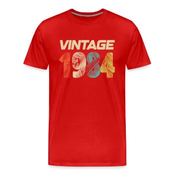 Vintage 1984 Retro - Best-seller - T-shirt bio Premium Homme - rouge - Devant - Damien (186cm)